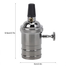Retro E27 Lamp Holder with Switch, Aluminum, 9.5x6cm
