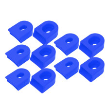 5 Pair Silicone Mountain Bike Crank Covers, Blue, 44x33x18mm