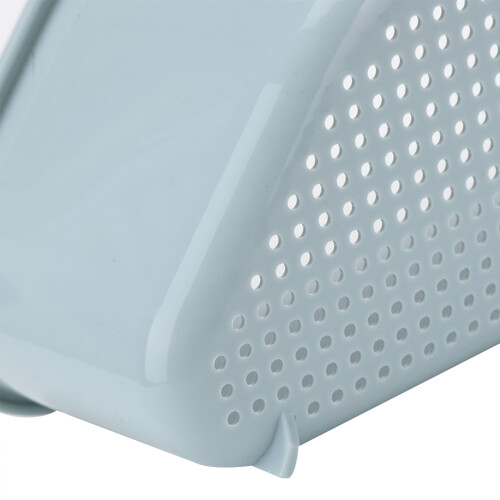 2Pcs Blue Triangular Kitchen Sink Draining Rack Organizer 26x14x9cm 2