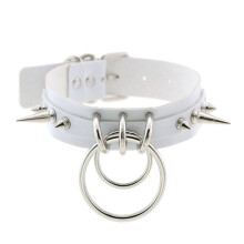 Gotisk halskæde med unikt design, metalnitter i PU-læder, justerbar choker i punkrock-stil, behagelig at have på, spidse krave, unisex choker