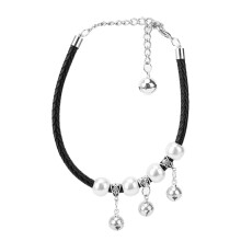 Adjustable Pet Collar with Bell – Black, XS to XL Sizes for Dogs & Cats