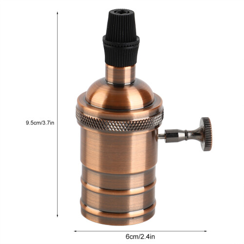 E27 Lamp Base with Switch Vintage Pendant Light Adapter Metal Construction 2