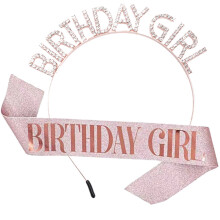 Tiara Rainha do Aniversário, Acessório Brilhante para Mulheres, Cinto para Aniversariante para Celebrações Inesquecíveis