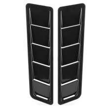 2Pcs Black Universal Hood Air Intake Panel Trim Vent Cover 42.5cm x 11.5cm