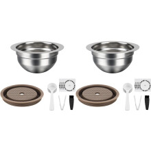 2X Reusable Capsules for Vertuo /Vertuo Next/Vertuo , Stainless Steel Refillable Pods 80ml