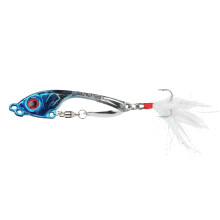 Zinc Alloy Rotating Feather Fishing Lure 8cm, 11g, Blue/Pink/Gold/Silver/Red