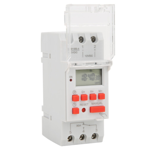 LCD 12V 30A Weekly Timer Switch with 24h Countdown and Backup Battery Included 2