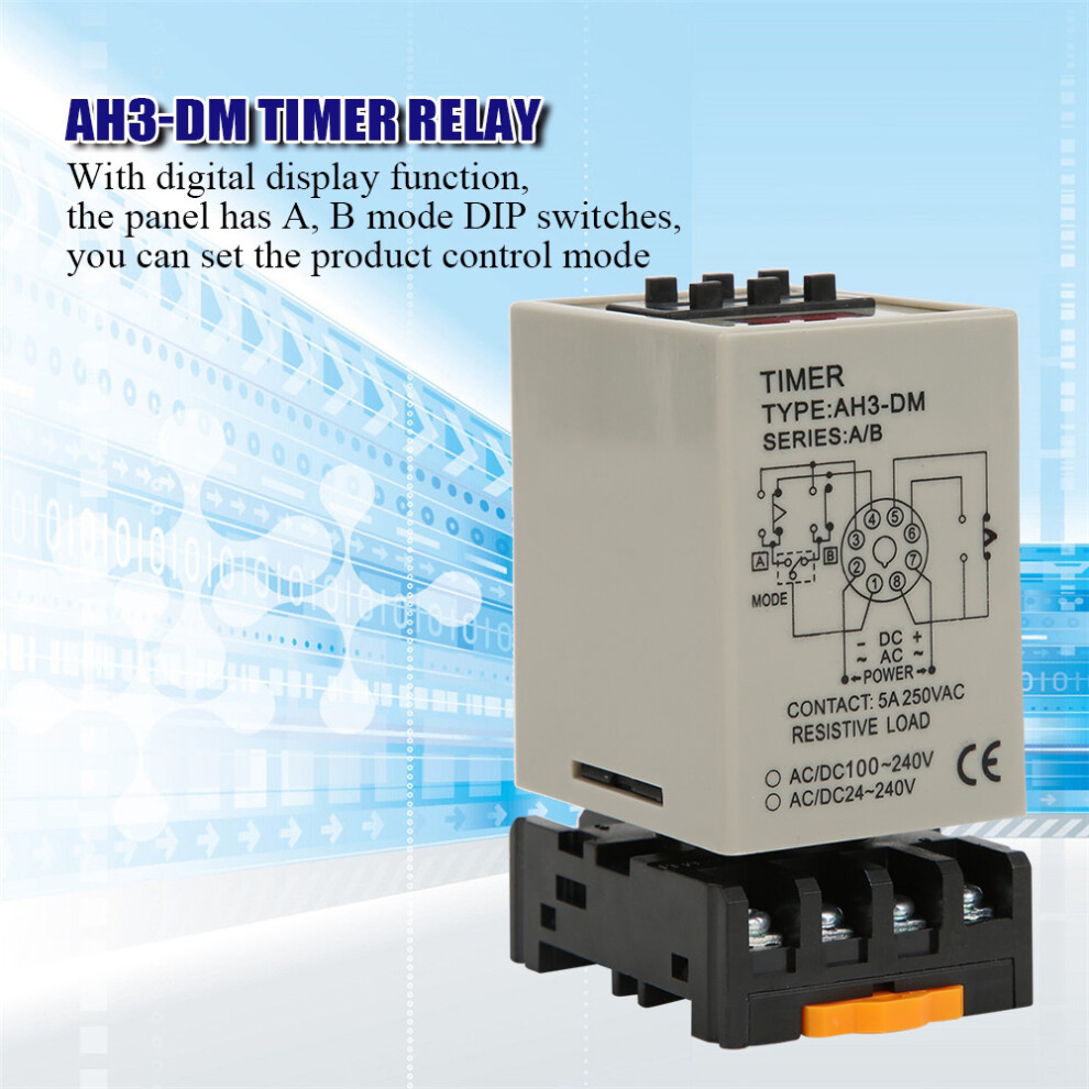 Digital Timer Relay Ah3-Dm 0.01S-990H Ac220v Dual Mode 8441392311855