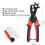 Portable High-Quality Multi-Function Belt Puncher, 250mm, Black & Red 10