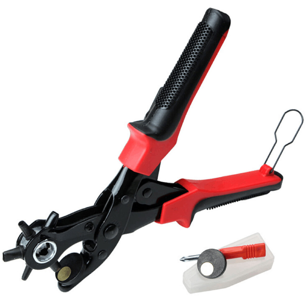Portable High-Quality Multi-Function Belt Puncher, 250Mm, Black & Red 5071392603273