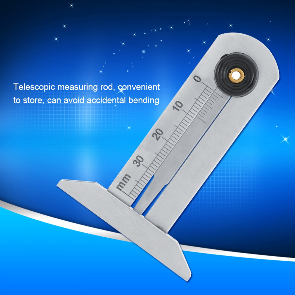 Stainless Steel Tire Tread Depth Gauge 0-30Mm Measuring Tool 9481392312710