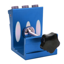 Aluminum Alloy Pocket Hole Drill Guide Red/Blue for Woodworking