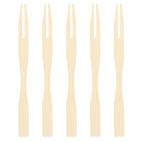 800Pcs Bamboo Cake Forks Disposable Kitchen Tableware 9x0.7cm 2