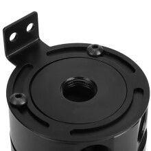 Universal Oil Catch Can 2-Port Reservoir Tank 5oz Black with Drain