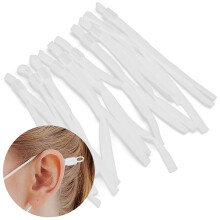 200pcs White PVC Adjustable Elastic Bands for Sewing, Cylindrical