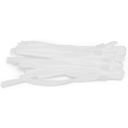 200pcs White PVC Adjustable Elastic Bands for Sewing, Cylindrical 1