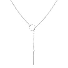 Collier barre en argent sterling plaqué or pour femme, collier barre délicat plaqué or avec accent circulaire, collier tendance à plusieurs rangs