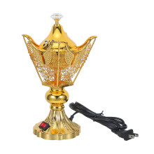 Golden Electric Iron Bakhoor Incense Burner for Home Aromatherapy