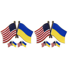 6Pcs Multi Color Alloy Flag Lapel Pins Patriotic Badge for Clothes