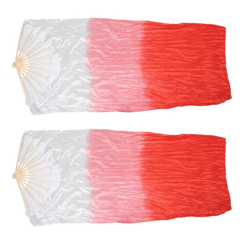 2Pièces Éventails Dégradé Pour Danse, Bambou Multi-Couleur