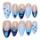 (XS) Blue Tip Fake Nails - Durable Stage Performance 6