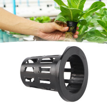 50Pcs PP Hydroponic Net Pots 44x30x45x25mm Black & White