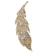 5Pcs Gold/Silver Leaves Pattern Rhinestones Adhesive DIY Clothes Phone Decorations