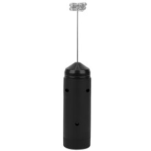 Electric Handheld Milk Frother Stainless Steel Egg Beater, 13000 RPM, Black