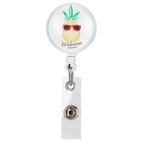 Portable Rotating Work Card Clip with Drawstring, ABS, 118g 2