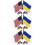 9Pcs Versatile Alloy National Flag Brooch Pins Multi Color Decorative 7