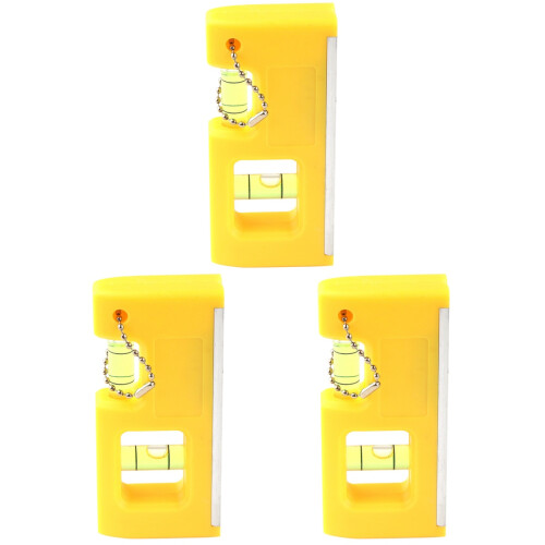 3Pcs Small Level Bubble Tool Yellow Plastic High Precision Measuring