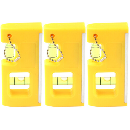 3Pcs Small Level Bubble Tool Yellow Plastic High Precision Measuring 2
