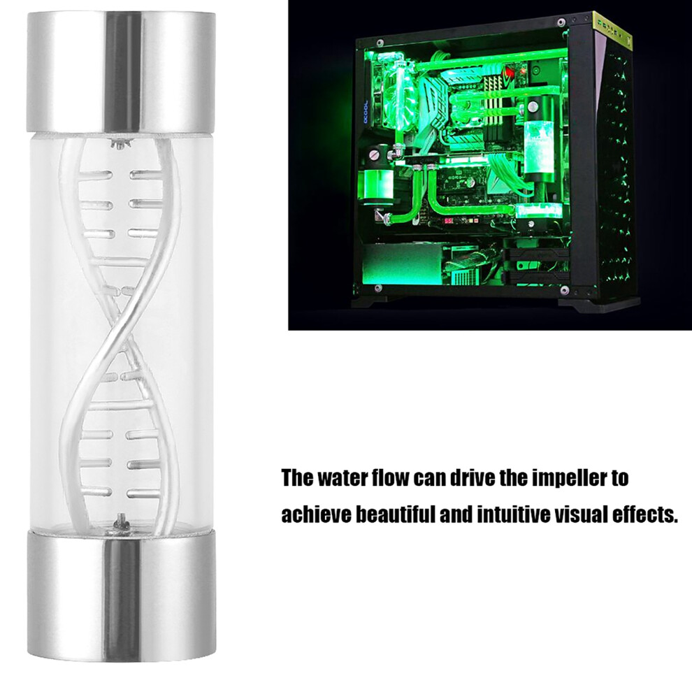 Water Flow Meter G1/4 Metal Spiral 80Mm Multiple Colors For Pc Cooling Silver 7661392319267