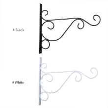 Decorative Iron Wall Plant Hook, Supports 44 lb, Black, Large