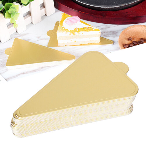 300pcs Gold Triangular Cake Boards 118x78mm Dessert Display Trays 2
