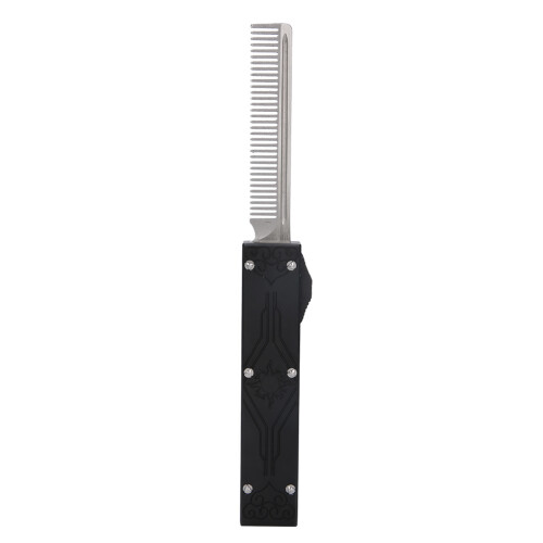 Stainless Steel Spring Comb Beard Hair Folding Pocket Tool Black 1
