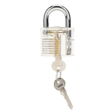 24Pcs Lock Pick Set with Transparent Practice Padlock in Black Bag