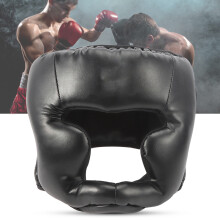 Adult/Children Enclosed Boxing Head Guard | PU Foam Black, Adjustable