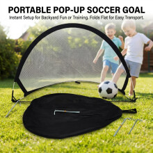(Black, 82x48x48) Foldable Kids Soccer Goal - Indoor/Outdoor Play Toy