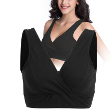 Black Cotton Maternity Nursing Bra Wireless Pregnant Women L, XL, 2XL