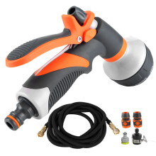 Telescopic Garden Hose Kit 15m Water Sprayer Plastic, Flower & Plant Care