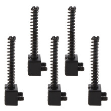 5Pcs Electric Bass Bridge Saddles with Springs & Screws Black for Guitar Setup