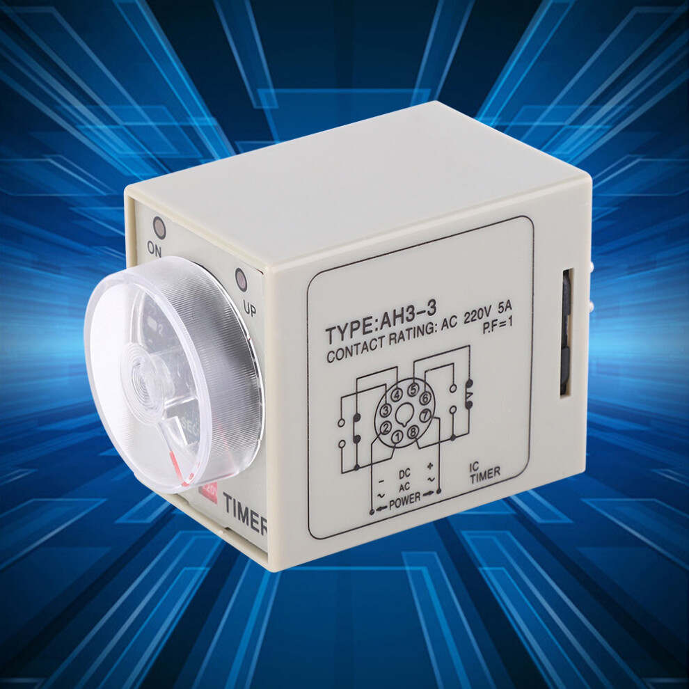 Ah3-3 Time Relay Adjustable Delay Timer Switch Ac 5A 80X40x50mm 8731392322754