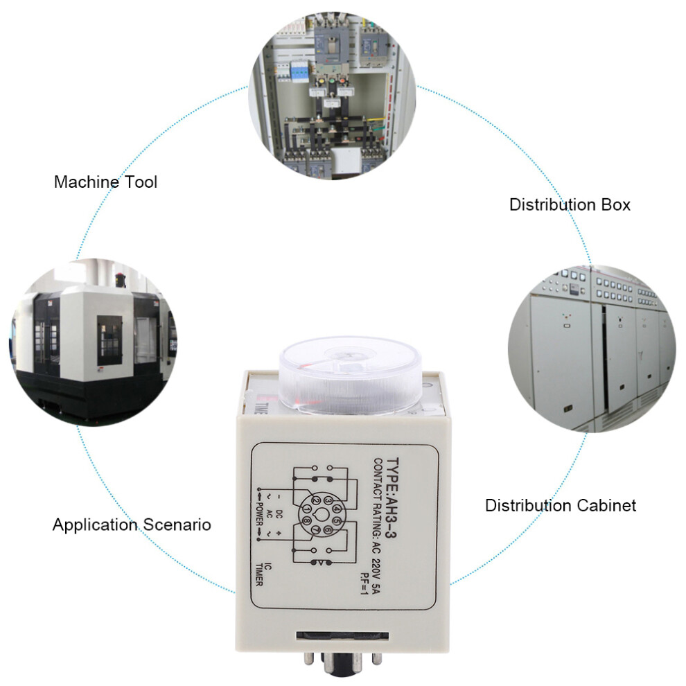 Ah3-3 Adjustable Ac Time Relay 5A Power On Delay Switch 80X40x50mm 4961392322803