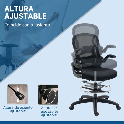 Vinsetto Silla de Escritorio Negro 59 x 65 x 122 cm 1
