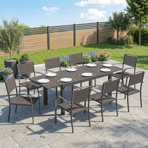 Outsunny Conjunto de Jardín Gris 225 x 85 x 75 cm 1