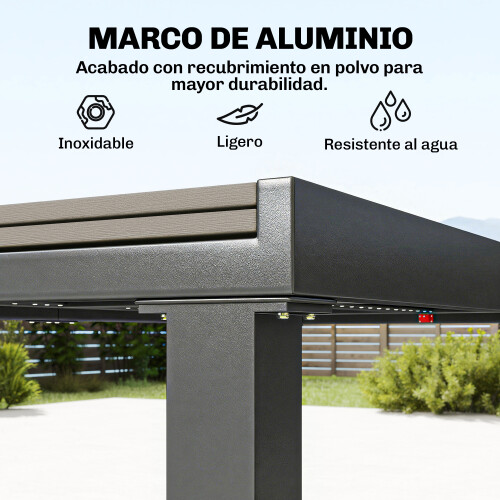 Outsunny Conjunto de Jardín Gris 225 x 85 x 75 cm 2