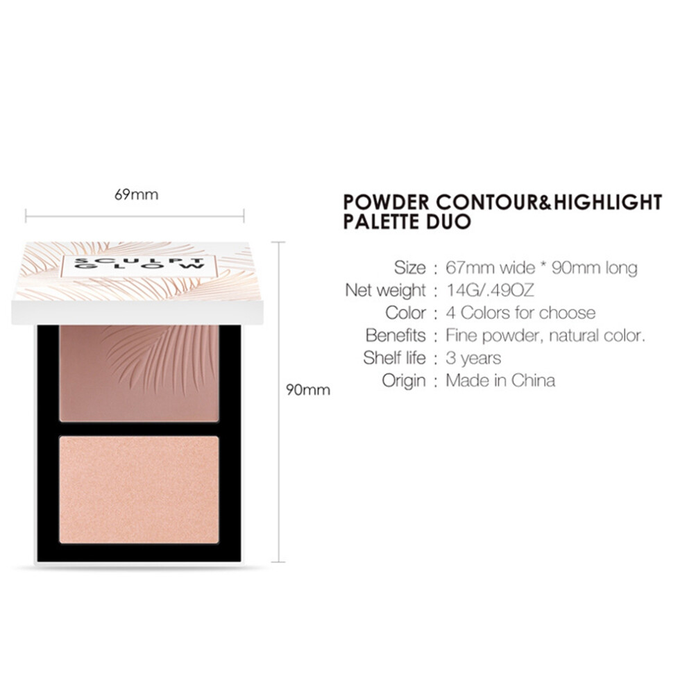 2-Color Mineral Powder Contour Blusher Brightening Makeup 14g