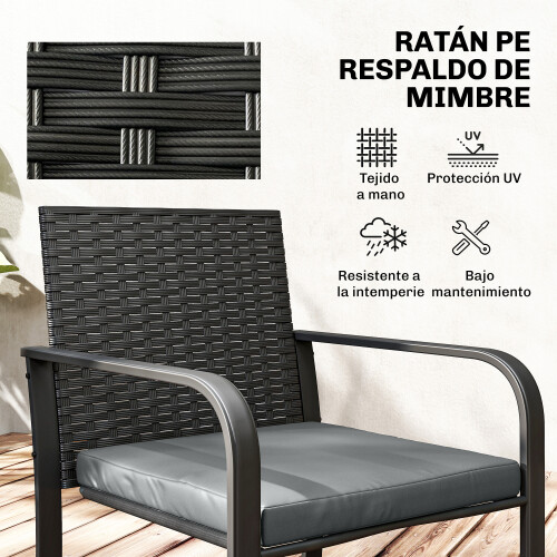 Outsunny Conjunto de Jardín Gris 61 x 58.4 x 84 cm 2