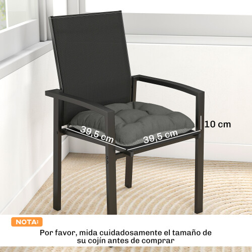Outsunny Cojines para Silla Gris 39.5 x 39.5 x 10 cm 2